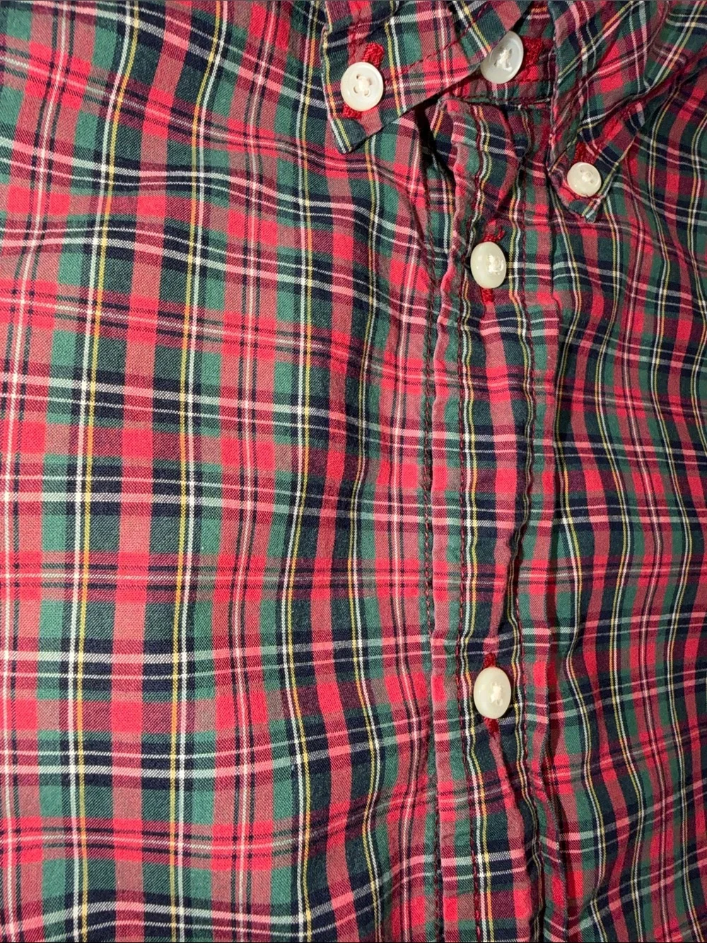 Ralph Lauren Red & Green Plaid Button-Down Shirt